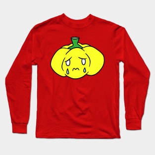 Sad Crying Yellow Bell Pepper Long Sleeve T-Shirt